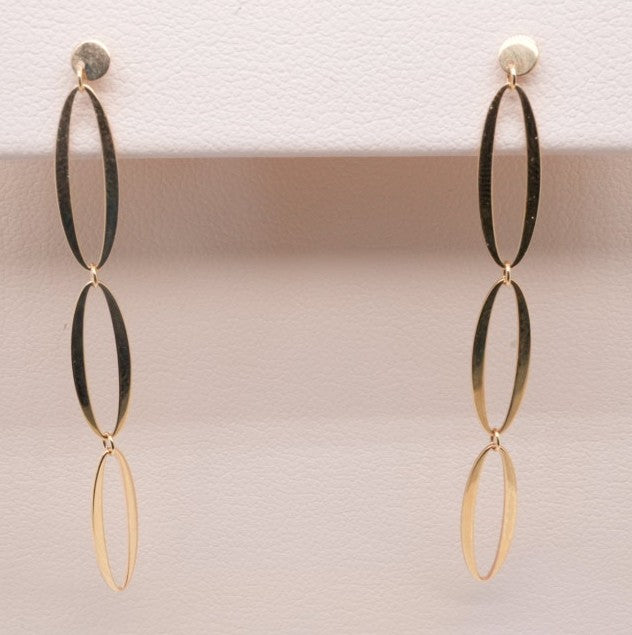 14K YG MARQUISE DROP EARRINGS