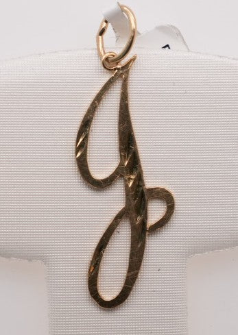 14K YG INITIAL J CHARM