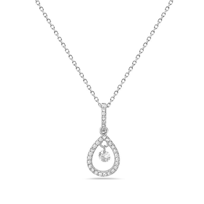 14K WG DIAMOND FASHION PEAR PENDANT .14CTW
