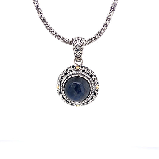 925/18K LABRADORITE TWIST BALI PENDANT