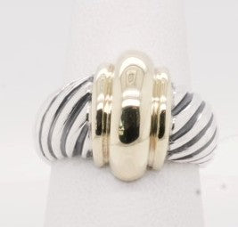 ESTATE DAVID YURMAN SILVER & 18KYG CABLE RING