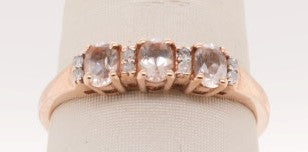 10K RG MORGANITE DIAMOND RING