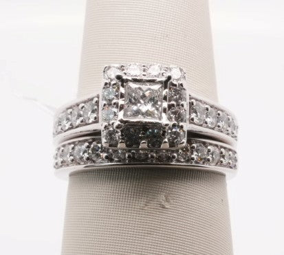 14K WG 1.50 CTW SI2/H DIAMOND WEDDING SET