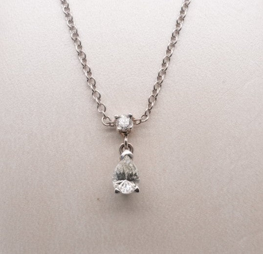 14K WG SOLITAIRE PEAR 0.53CT PEND