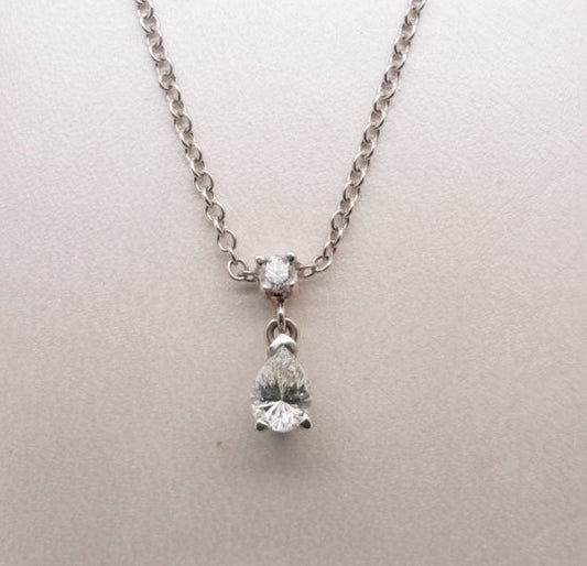 14K WG SOLITAIRE PEAR 0.53CT PEND