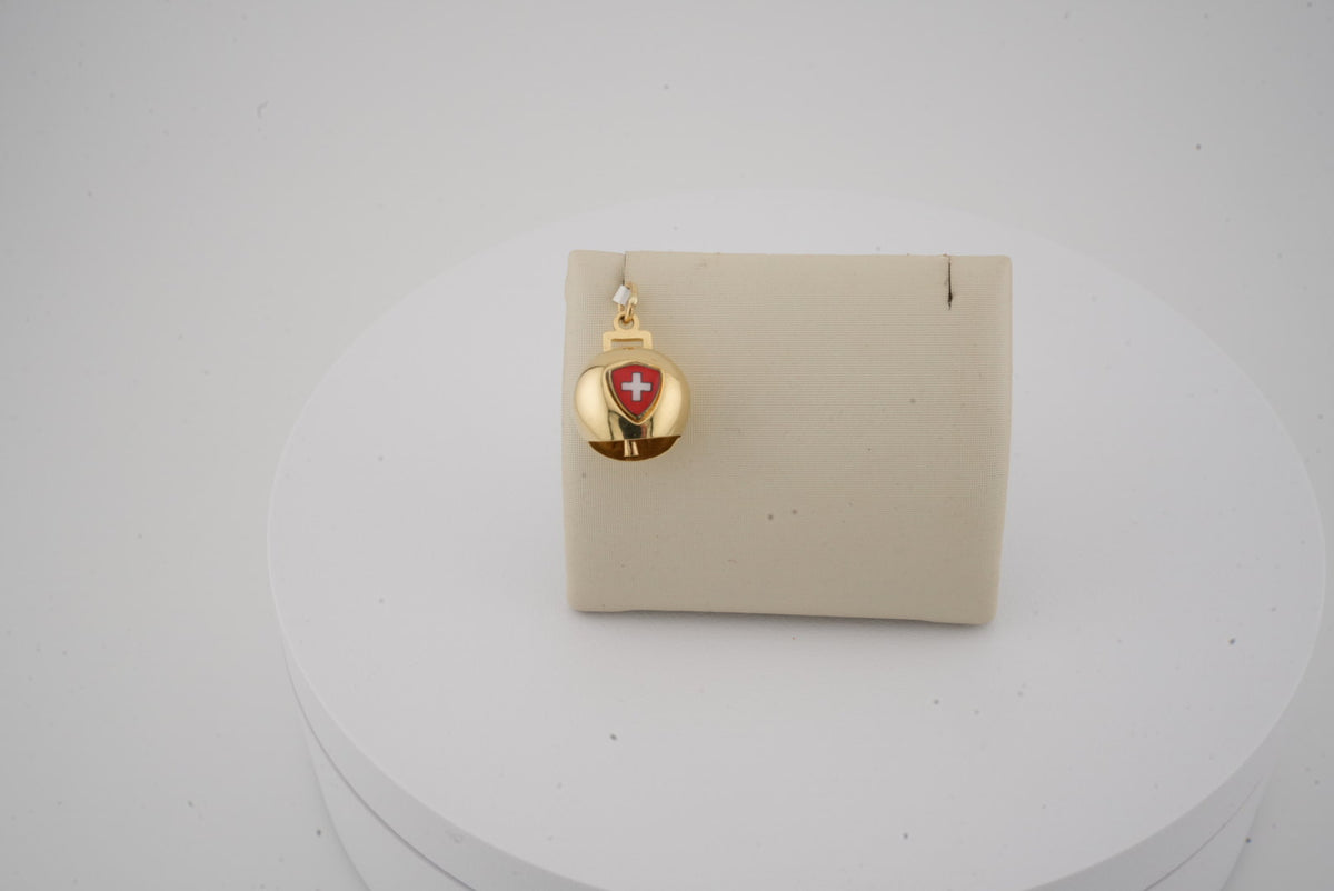 18K YG VINTAGE COW BELL CHARM