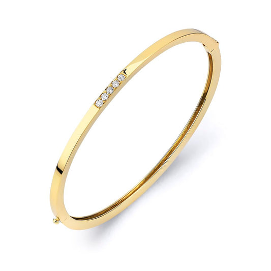 MICHAEL M 14K YELLOW BANGLE BRACELET 0.18CTW