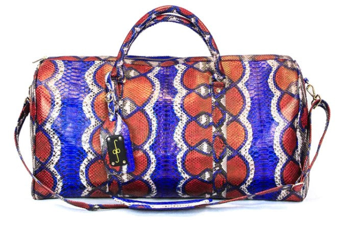 Python Duffle Bag DUFFEL BAG - RED WHITE & BLUE PYTHON – Casa Leon Jewelers