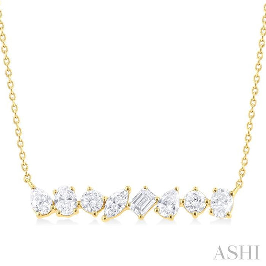 14KY 1.10CTW DIA MIXED SHAPE NECKLACE