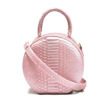 ROUND PURSE - PYTHON PINK
