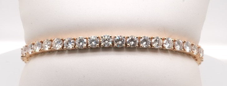 14K YG TENNIS BRACELET 9.18CTW 6.5"