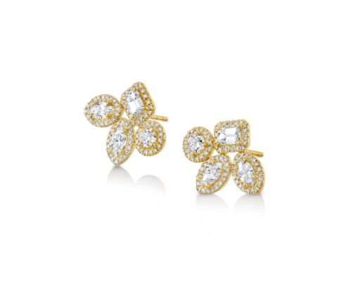 MICHAEL M 18K YG MONTAGE EARRINGS 2.21CTW