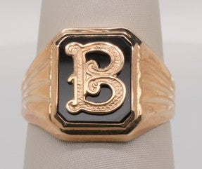 10K YG INITIAL B ESTATE RING