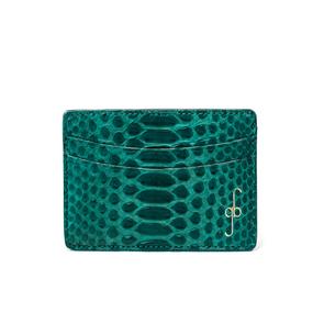 CARD CASE - PYTHON GREEN