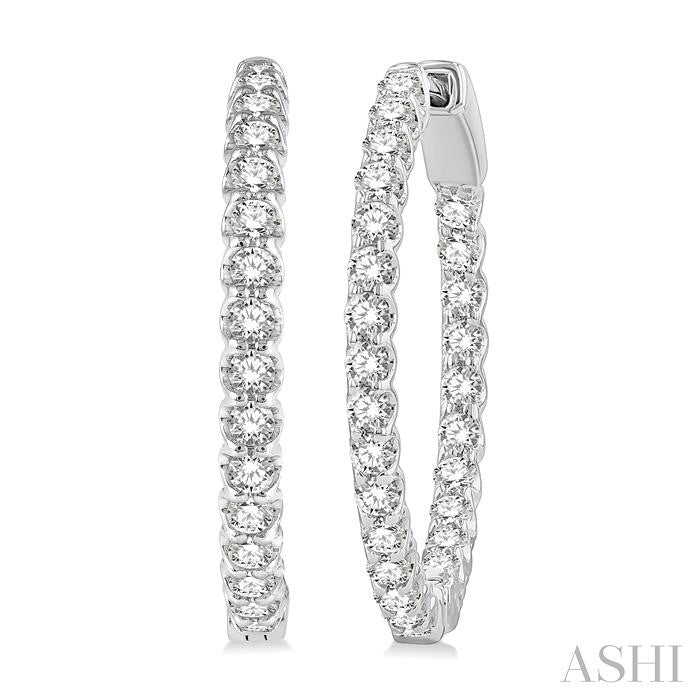 14K WG DIAMOND INSIDE/OUT HOOPS 1.50CTW