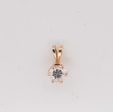 14K YG ROUND SOLITAIRE PENDANT 0.30CTW I2/I
