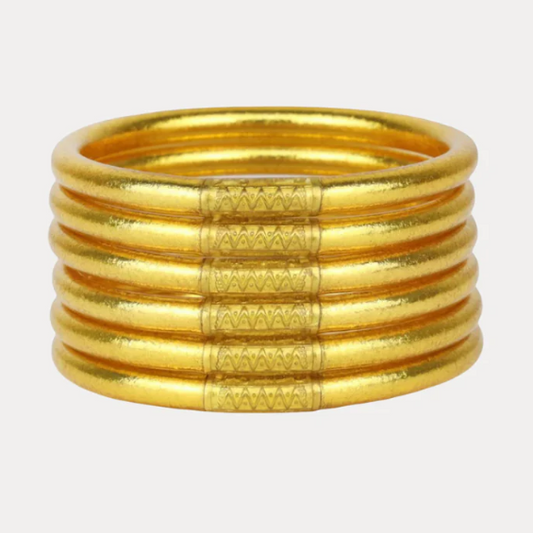 GOLD ALL WEATHER BANGLE SM SET OF 9