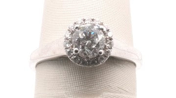 14K WG .45 RD J, I1 CTR .50 CTW DIAMOND ENGAGEMENT RING