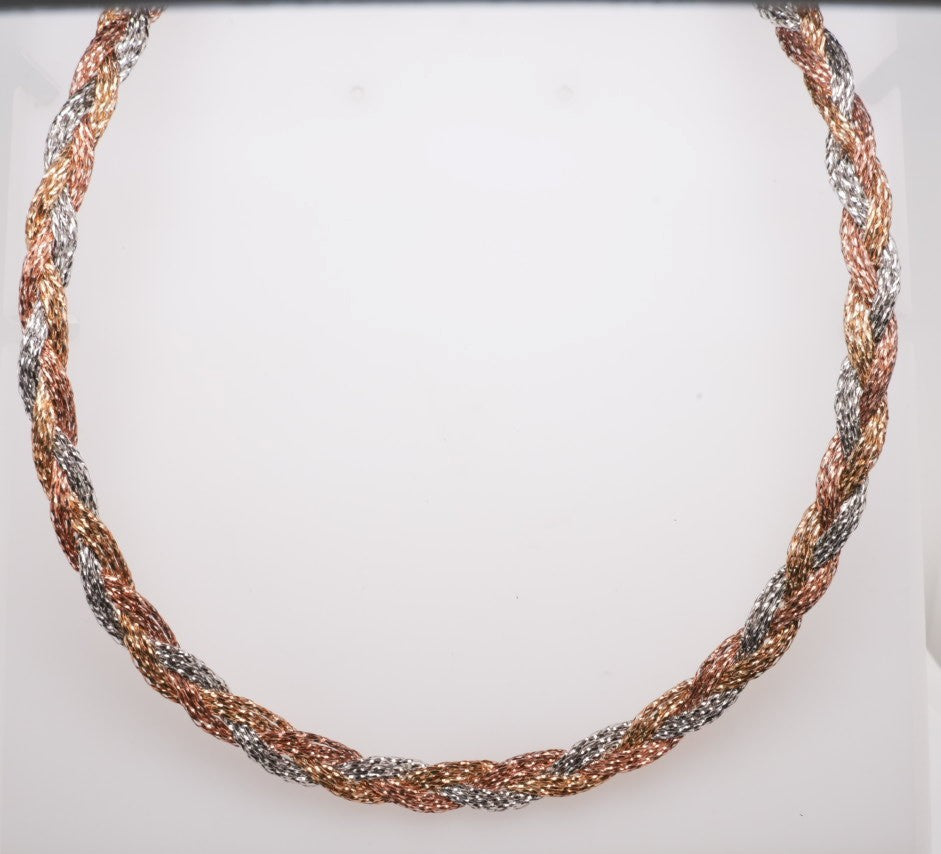 LADIES 14K TRI-COLOR NECKLACE