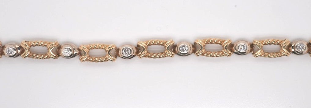 LADIES 14KY 9-STONE DIAMOND BRACELET