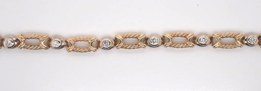 LADIES 14KY 9-STONE DIAMOND BRACELET