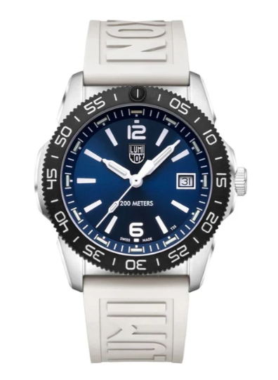 LUMINOX 3123M 39MM BLUE/WHT, WHT NBR STRAP