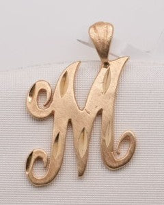14K YG INITIAL M CHARM