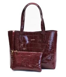 AMELIA TOTE - CROCODILE RED