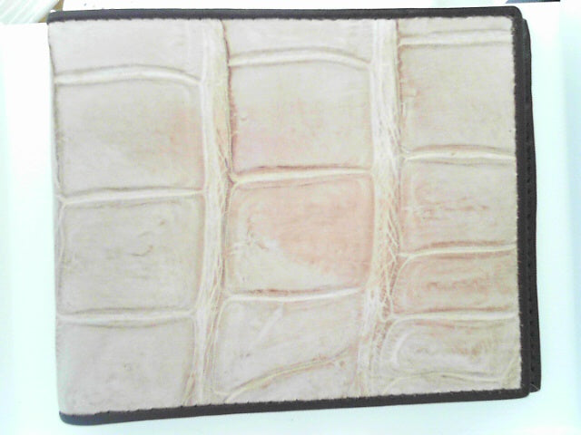 Slim Fold Wallet - Crocodile Tan with Ostrich Inside