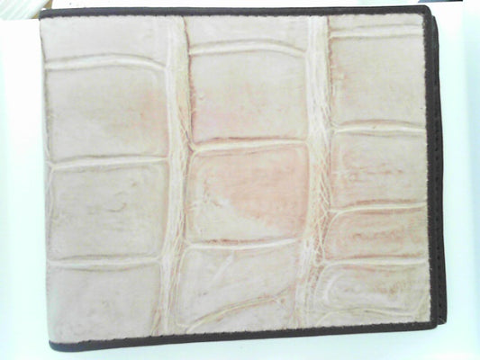 Slim Fold Wallet - Crocodile Tan with Ostrich Inside
