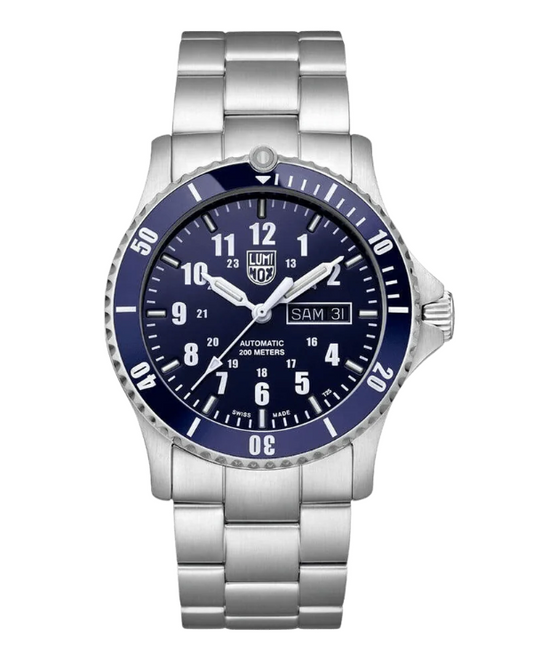 LUMINOX SERIES 900 42MM AUTOMATIC BLUE/WHT SS BRACELET