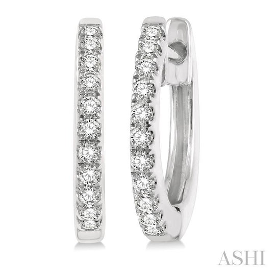 14K WG HUGGIE PETITE EARRINGS 0.15CTW