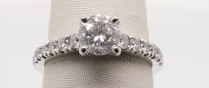 LADIES 14KW AJAFFE RING ROUND CENTER 1.0CT I1/H AGSL 104089908002