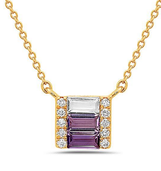 14K YG AMYTHST NECKLACE