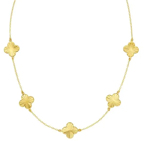14KY 18" CLOVER NECKLACE