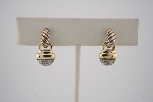 ESTATE DAVID YURMAN DIAMOND DROP EARRINGS