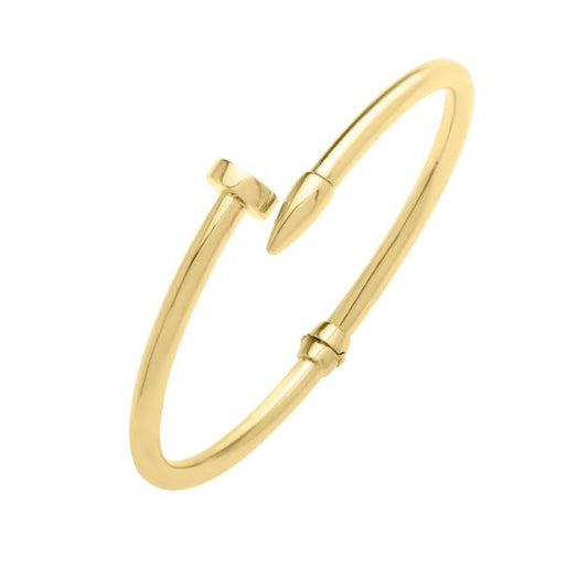 14K YG BYPASS NAIL BANGLE