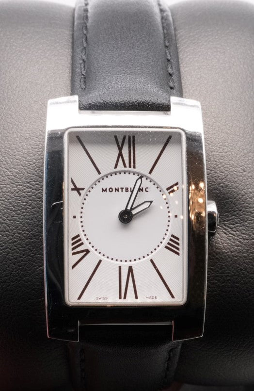 LADIES MONT BLANC QUARTZ WATCH WITH BROWN SATIN STRAP
