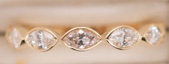 14K YG EAST WEST PEAR SHAPE DIAMOND RING 0.70CTW