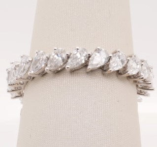 LADIES 18KWG PEAR DIAMOND ETERNITY BAND 1.10CTW