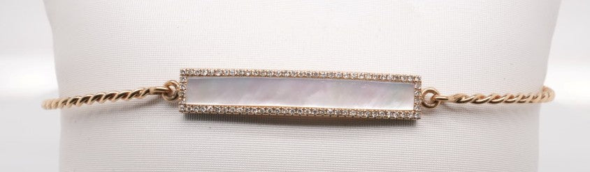 LADIES 14KYG MOP BRACELET D=0.17CTW MOP=1.66CTW