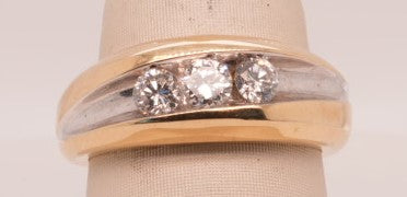 14K YG 0.75 CTW DIAMOND MEN'S BAND