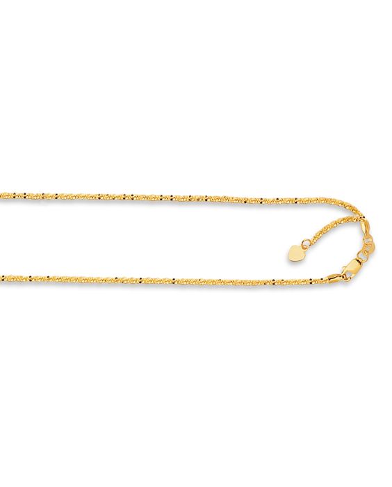 14K YG SPARKLE CHAIN 1.2MM ADJUSTABLE 22" ASC025-22