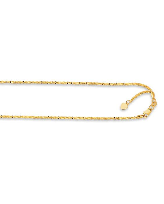 14K YG SPARKLE CHAIN 1.2MM ADJUSTABLE 22" ASC025-22