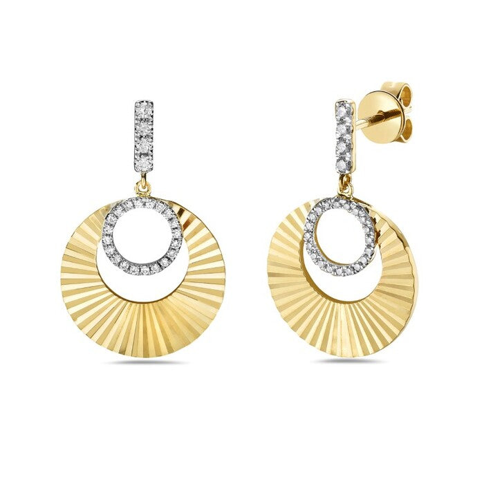 LADIES 14K YG DIAMOND FASHION EARRINGS 0.22CTW