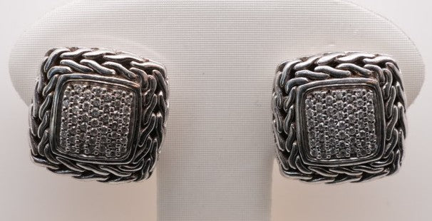 ESTATE JOHN HARDY DAIMOND EARRINGS 0.35CTW