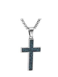 Steel Revolt Turquoise Cross- Small/Silver