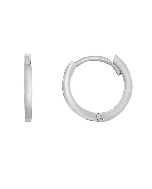 14KW HUGGIE HOOP EARRING WITH SNAP CLASP