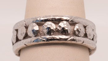 BEADED HAMMERED COBALT 8MM COBALT