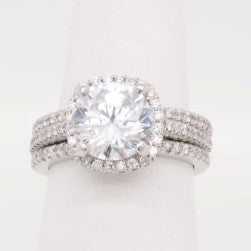 LDS PLATINUM SEMI- MOUNT WITH 2 MATCHING BANDS-1